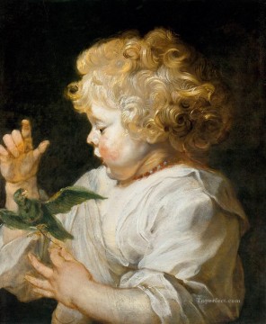  pet Oil Painting - Boy with Bird Baroque Peter Paul Rubens